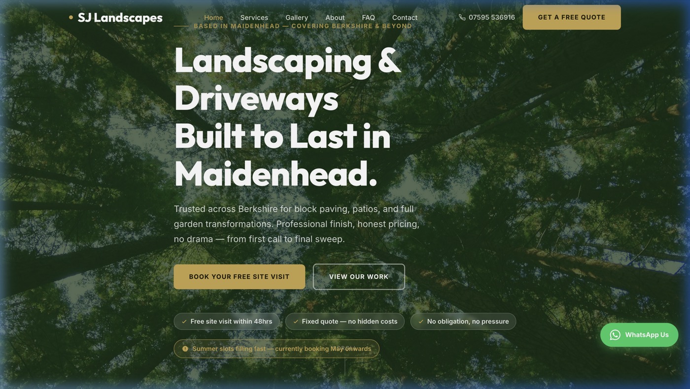 SJ Landscapes — After redesign